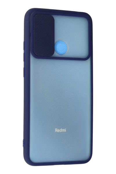 Xiaomi Redmi 9C Kılıf Palm Buzlu Kamera Sürgülü Silikon - Lacivert