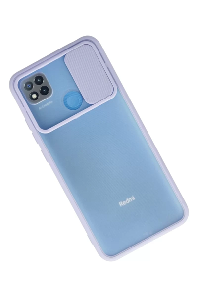 Xiaomi Redmi 9C Kılıf Palm Buzlu Kamera Sürgülü Silikon - Lila