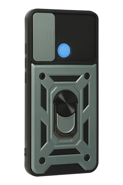 Xiaomi Redmi 9C Kılıf Pars Lens Yüzüklü Silikon - Yeşil
