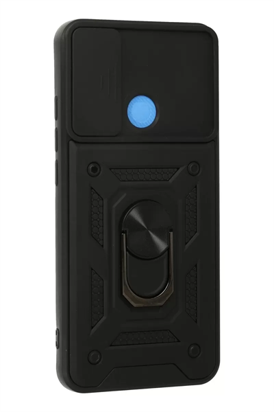 Xiaomi Redmi 9C Kılıf Pars Lens Yüzüklü Silikon - Siyah