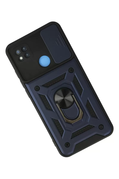 Xiaomi Redmi 9C Kılıf Pars Lens Yüzüklü Silikon - Lacivert