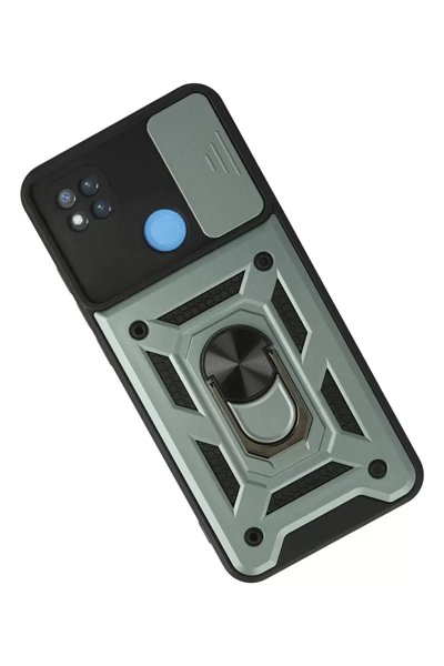 Xiaomi Redmi 9C Kılıf Pars Lens Yüzüklü Silikon - Yeşil