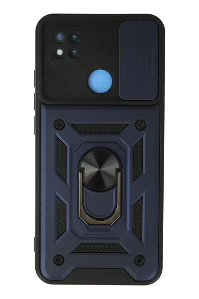 Xiaomi Redmi 9C Kılıf Pars Lens Yüzüklü Silikon - Lacivert