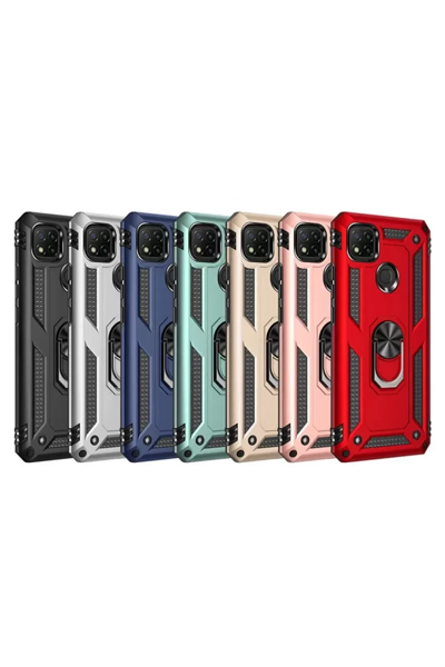 Xiaomi Redmi 9C Kılıf Sofya Yüzüklü Silikon Kapak - Gold
