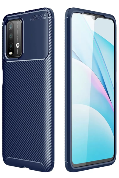 Xiaomi Redmi 9T Kılıf Auto Focus Karbon Kapak - Lacivert