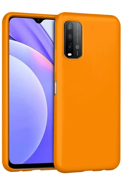 Xiaomi Redmi 9T Kılıf Nano içi Kadife Silikon - Turuncu