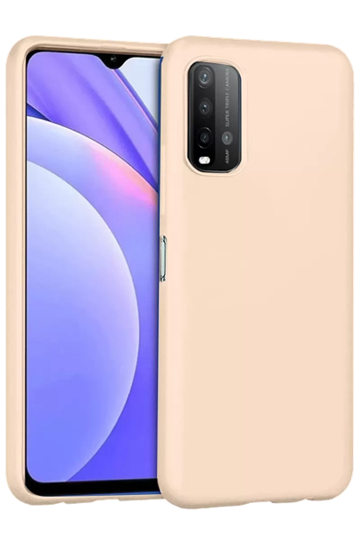 Xiaomi Redmi 9T Kılıf Nano içi Kadife Silikon - Pudra