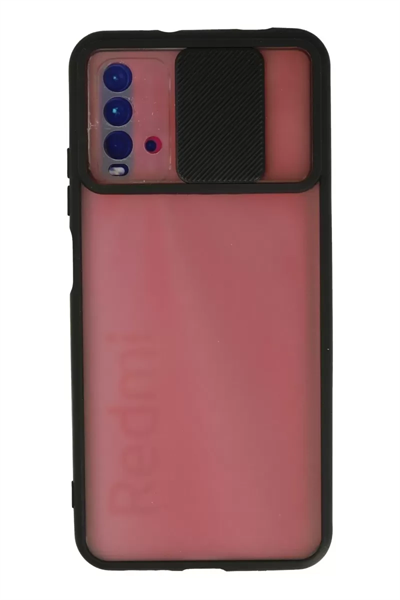 Xiaomi Redmi 9T Kılıf Palm Buzlu Kamera Sürgülü Silikon - Siyah