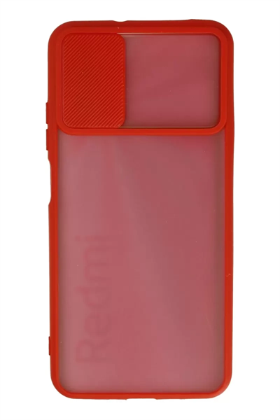 Xiaomi Redmi 9T Kılıf Palm Buzlu Kamera Sürgülü Silikon - Kırmızı