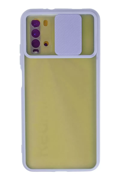 Xiaomi Redmi 9T Kılıf Palm Buzlu Kamera Sürgülü Silikon - Lila