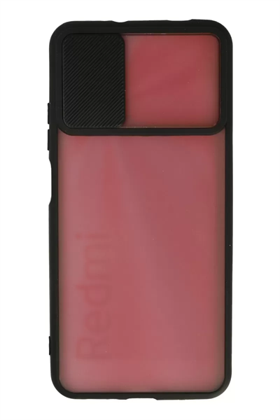Xiaomi Redmi 9T Kılıf Palm Buzlu Kamera Sürgülü Silikon - Siyah