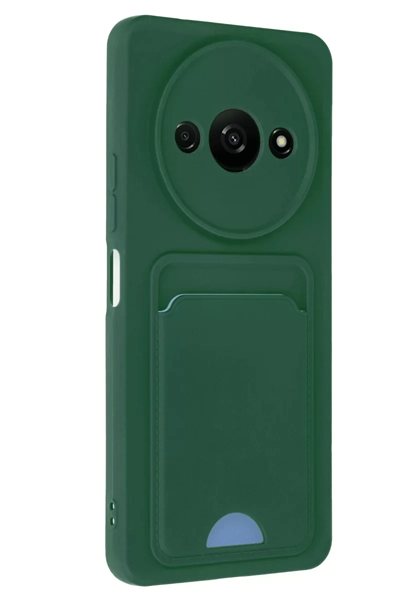Xiaomi Redmi A3 4G Kılıf Kelvin Kartvizitli Silikon - Koyu Yeşil