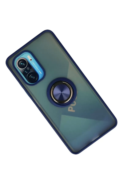 Xiaomi Redmi K40 Kılıf Montreal Yüzüklü Silikon Kapak - Lacivert