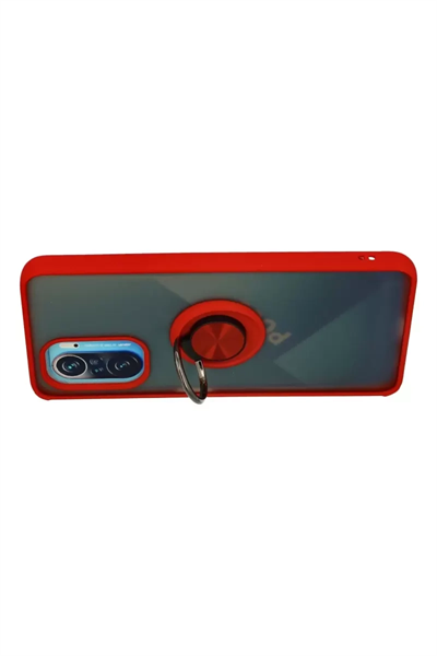 Xiaomi Redmi K40 Kılıf Montreal Yüzüklü Silikon Kapak - Kırmızı
