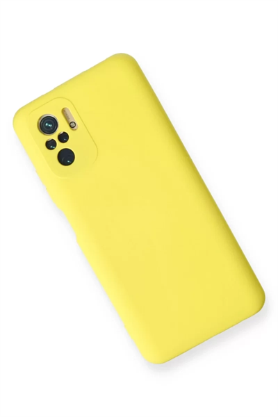 Xiaomi Redmi Note 10 Kılıf Nano içi Kadife Silikon - Sarı