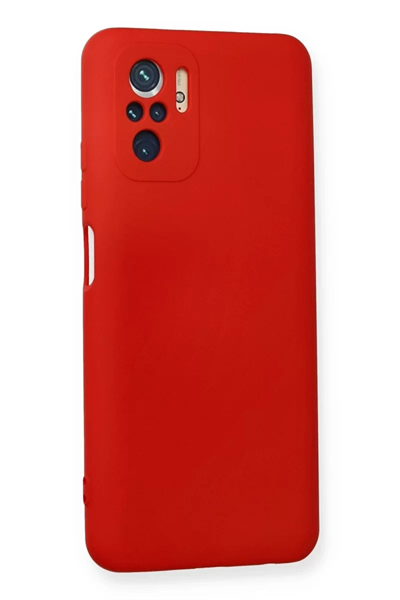 Xiaomi Redmi Note 10 Kılıf Nano içi Kadife Silikon - Kırmızı