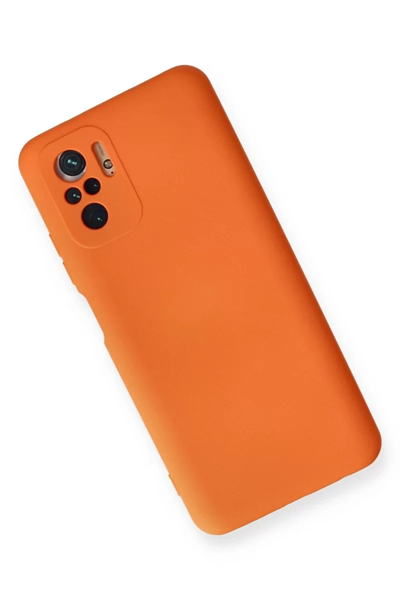 Xiaomi Redmi Note 10 Kılıf Nano içi Kadife Silikon - Turuncu