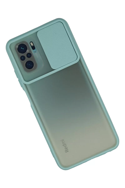 Xiaomi Redmi Note 10 Kılıf Palm Buzlu Kamera Sürgülü Silikon - Turkuaz