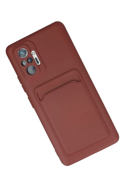 Xiaomi Redmi Note 10 Pro Kılıf Kelvin Kartvizitli Silikon - Bordo