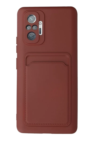 Xiaomi Redmi Note 10 Pro Kılıf Kelvin Kartvizitli Silikon - Bordo