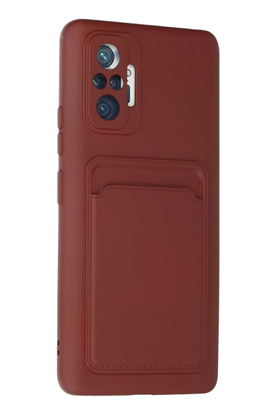 Xiaomi Redmi Note 10 Pro Kılıf Kelvin Kartvizitli Silikon - Bordo