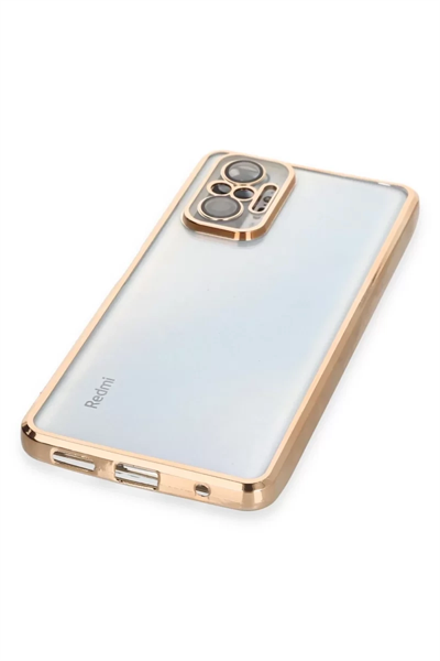 Xiaomi Redmi Note 10 Pro Kılıf Lensli Silikon - Gold