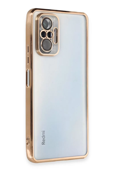 Xiaomi Redmi Note 10 Pro Kılıf Lensli Silikon - Gold
