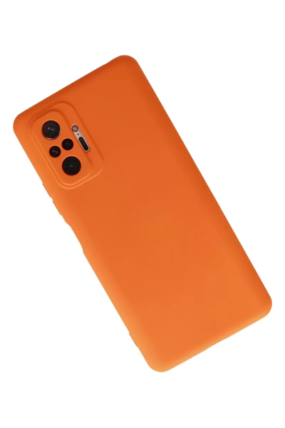 Xiaomi Redmi Note 10 Pro Kılıf Nano içi Kadife Silikon - Turuncu