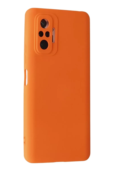 Xiaomi Redmi Note 10 Pro Kılıf Nano içi Kadife Silikon - Turuncu