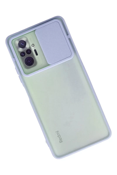 Xiaomi Redmi Note 10 Pro Kılıf Palm Buzlu Kamera Sürgülü Silikon - Lila