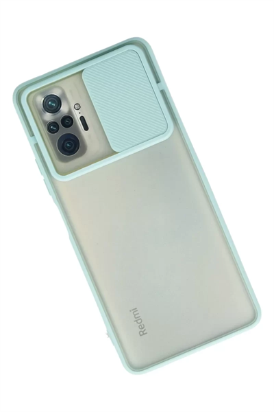 Xiaomi Redmi Note 10 Pro Kılıf Palm Buzlu Kamera Sürgülü Silikon - Turkuaz