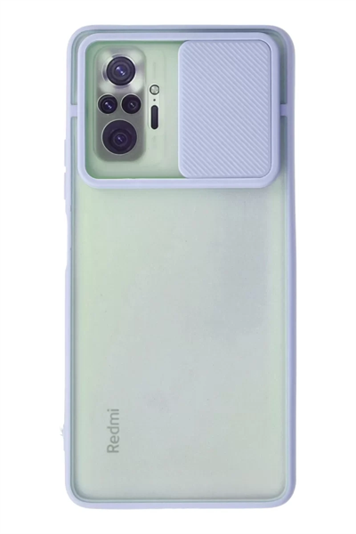 Xiaomi Redmi Note 10 Pro Kılıf Palm Buzlu Kamera Sürgülü Silikon - Lila