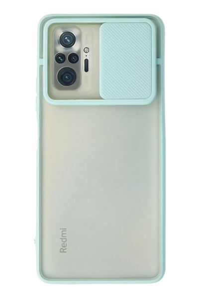 Xiaomi Redmi Note 10 Pro Kılıf Palm Buzlu Kamera Sürgülü Silikon - Turkuaz