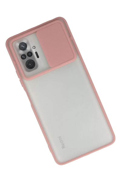 Xiaomi Redmi Note 10 Pro Kılıf Palm Buzlu Kamera Sürgülü Silikon - Pembe