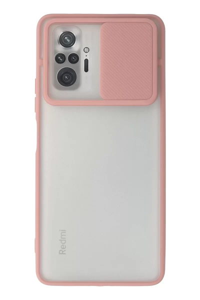 Xiaomi Redmi Note 10 Pro Kılıf Palm Buzlu Kamera Sürgülü Silikon - Pembe