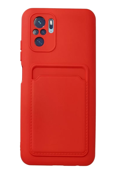 Xiaomi Redmi Note 10S Kılıf Kelvin Kartvizitli Silikon - Kırmızı