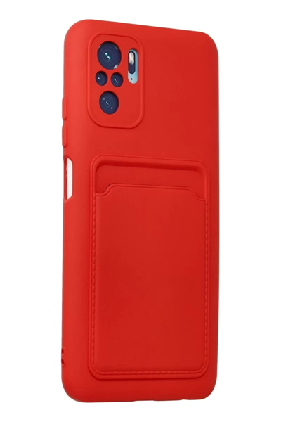 Xiaomi Redmi Note 10S Kılıf Kelvin Kartvizitli Silikon - Kırmızı