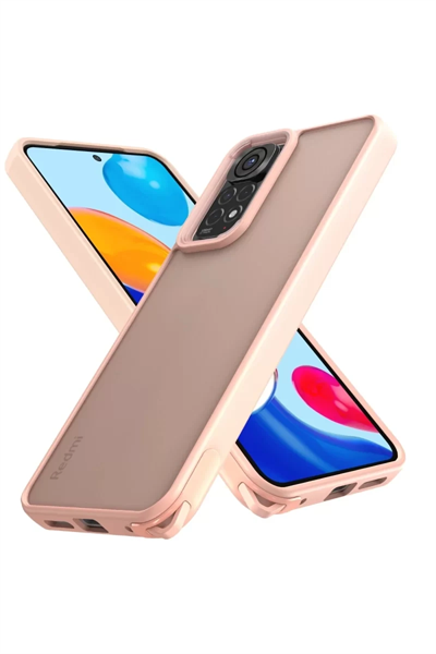 Xiaomi Redmi Note 11 Kılıf Elegant Kapak - Pudra