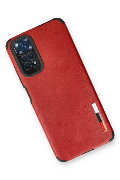 Xiaomi Redmi Note 11 Kılıf Loop Deri Silikon - Kırmızı