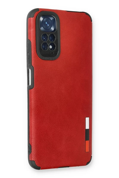 Xiaomi Redmi Note 11 Kılıf Loop Deri Silikon - Kırmızı