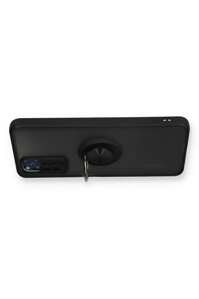 Xiaomi Redmi Note 11 Kılıf Montreal Yüzüklü Silikon Kapak - Siyah