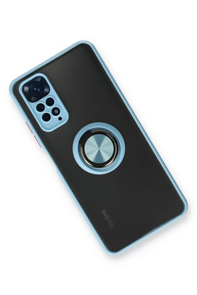 Xiaomi Redmi Note 11 Kılıf Montreal Yüzüklü Silikon Kapak - Buz Mavi