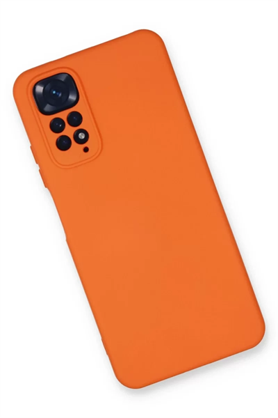Xiaomi Redmi Note 11 Kılıf Nano içi Kadife Silikon - Turuncu