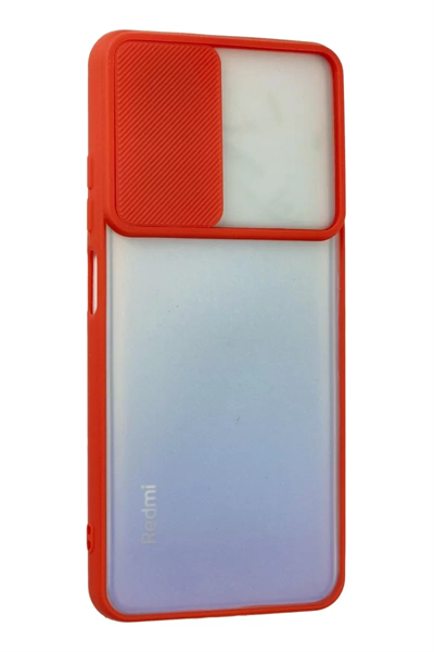 Xiaomi Redmi Note 11 Kılıf Palm Buzlu Kamera Sürgülü Silikon - Kırmızı