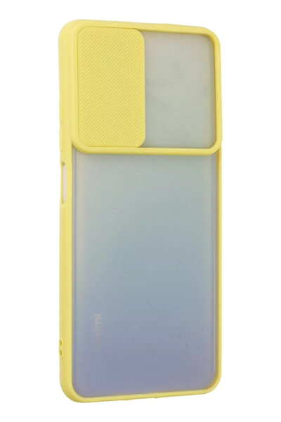 Xiaomi Redmi Note 11 Kılıf Palm Buzlu Kamera Sürgülü Silikon - Sarı