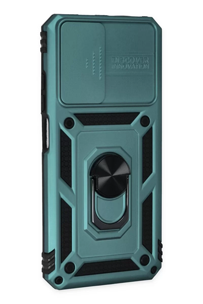 Xiaomi Redmi Note 11 Kılıf Pars Lens Yüzüklü Silikon - Yeşil