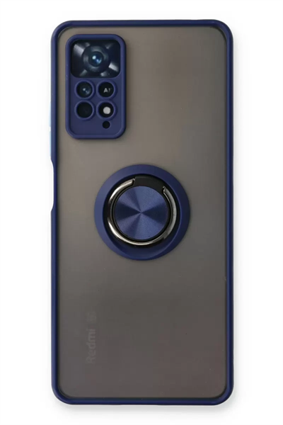 Xiaomi Redmi Note 11 Pro Kılıf Montreal Yüzüklü Silikon Kapak - Lacivert