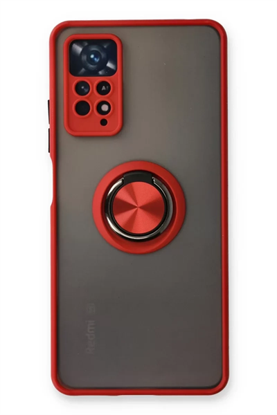Xiaomi Redmi Note 11 Pro Kılıf Montreal Yüzüklü Silikon Kapak - Kırmızı