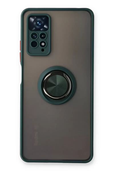 Xiaomi Redmi Note 11 Pro Kılıf Montreal Yüzüklü Silikon Kapak - Yeşil