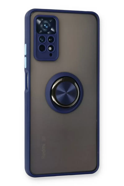 Xiaomi Redmi Note 11 Pro Kılıf Montreal Yüzüklü Silikon Kapak - Lacivert